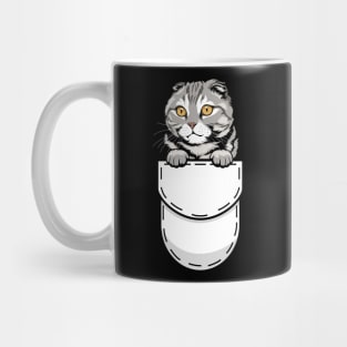 Funny Scottish Fold Pocket Cat Mug